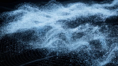 abstract wave particles background, 3d rendering.