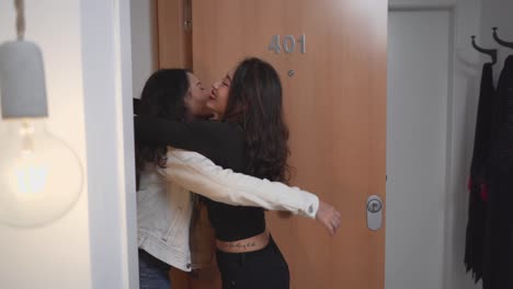 Friends Meeting at the Door