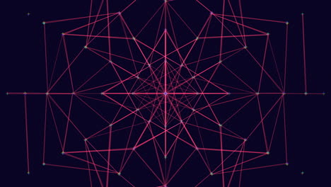 digital geometric lines with neon dots on black gradient
