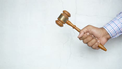 hand holding a gavel