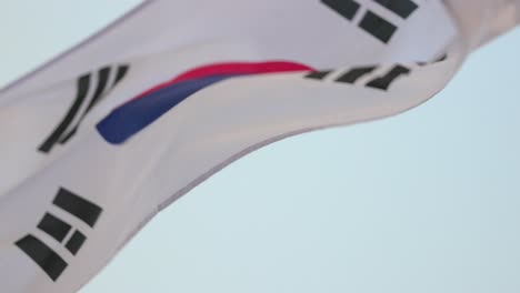 national flag of south korea is fluttering over and over