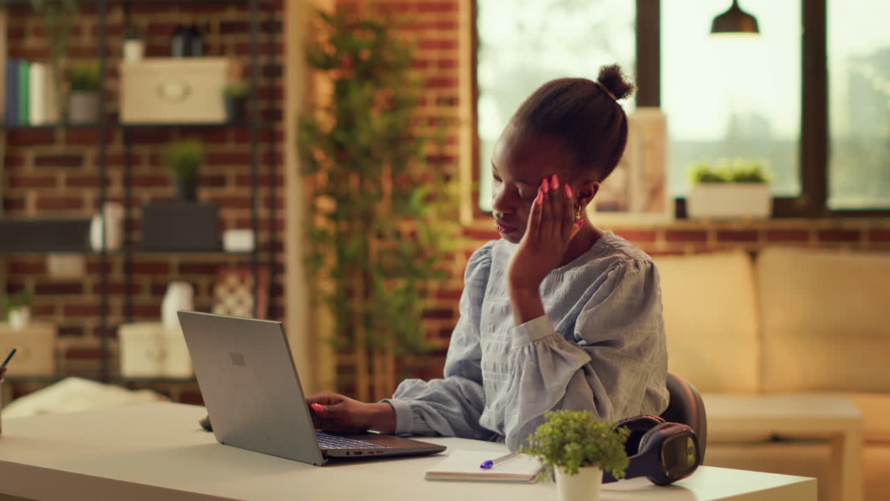 African american girl being in pain
