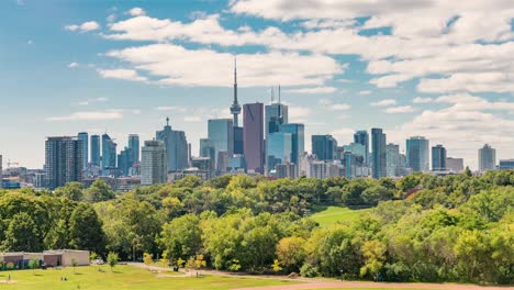 toronto, canada, timelapse  - toronto s skyline as seen from riverdale park