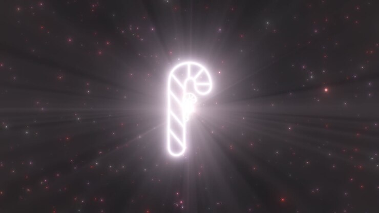 Christmas Winter Candy Cane Neon Lights Tunnel Peppermint Holiday - 4K Seamless VJ Loop Motion Background Animation