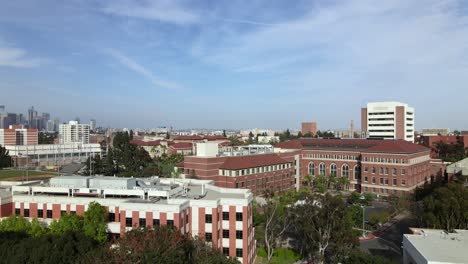 university of southern california with los angeles town center in background