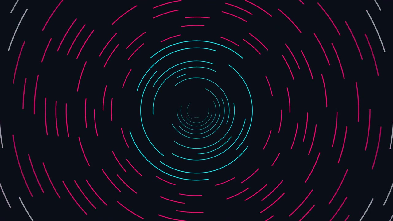 Abstract Motion Graphic of Rotating Concentric Circles