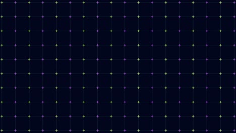 Rainbow neon crosses pattern with grid lines