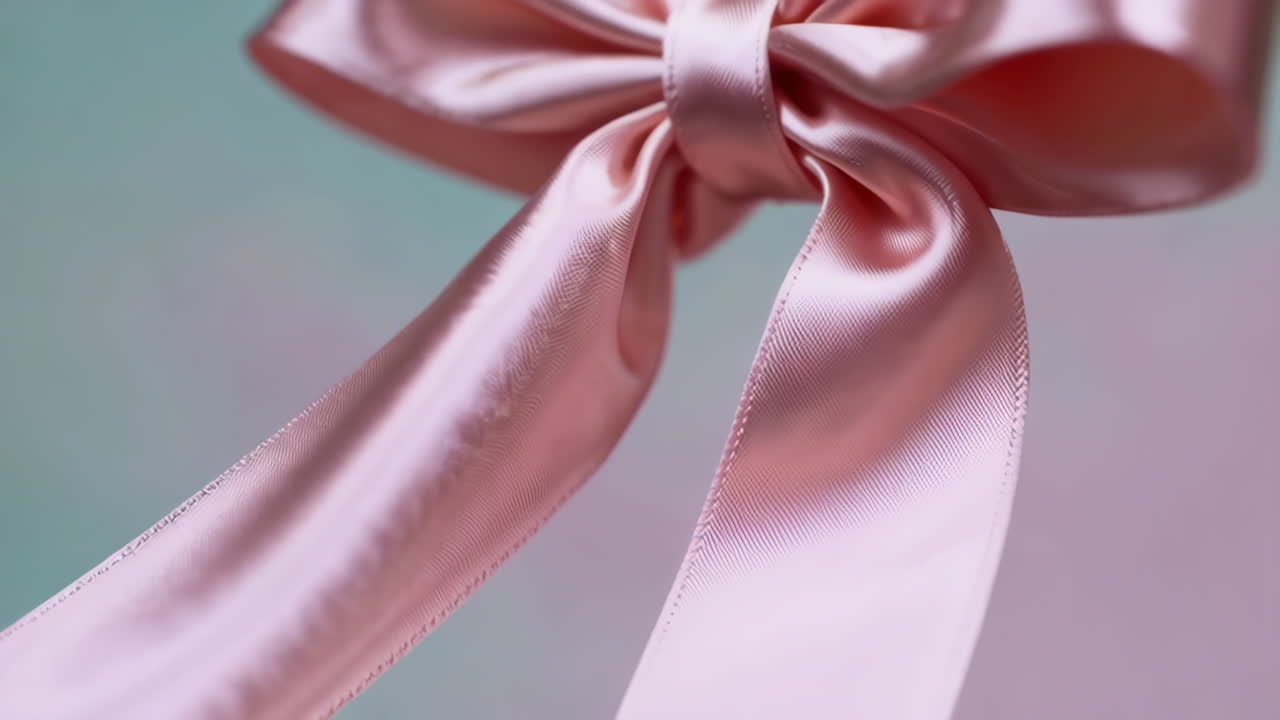 Elegant Pink Satin Bow Close-Up