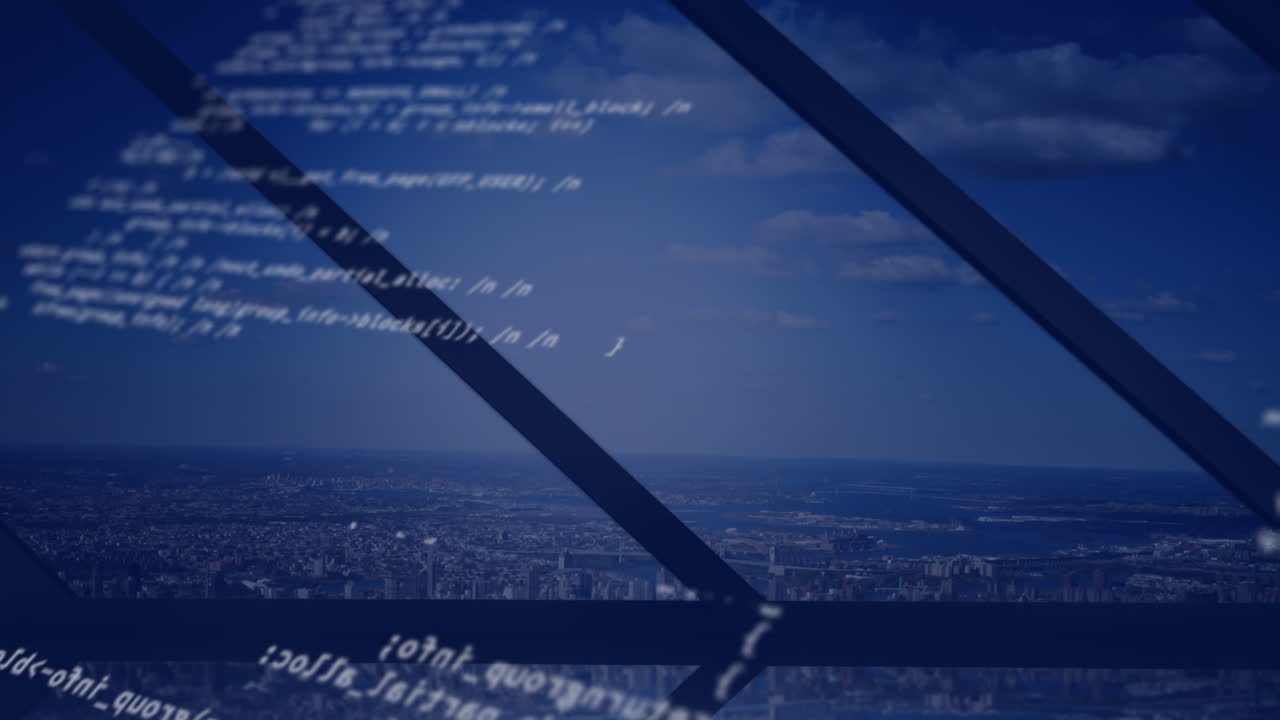 animazione dell'elaborazione dei dati sul paesaggio urbano