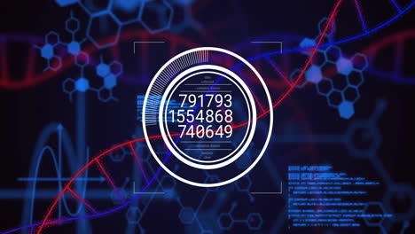 Animation-Der-Datenverarbeitung-über-SNA-Stränge-Auf-Schwarzem-Hintergrund