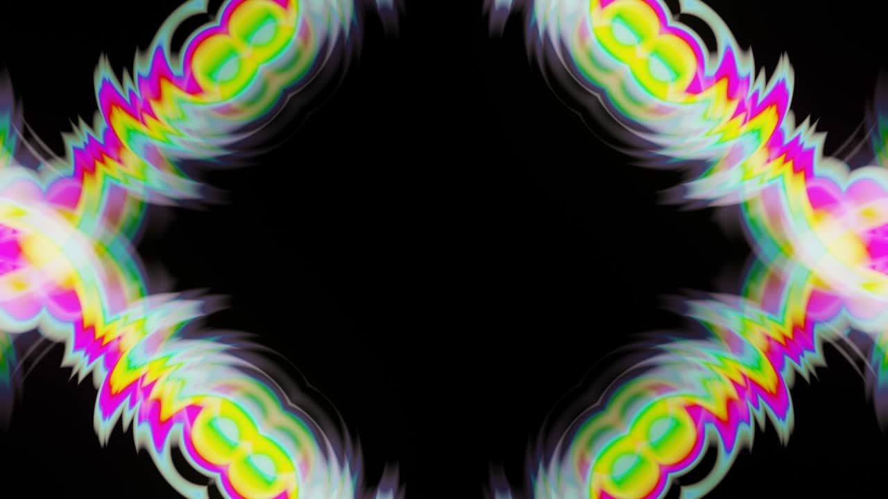 VJ Loop: astrazione multicolore di un motivo luminoso per la visualizzazione