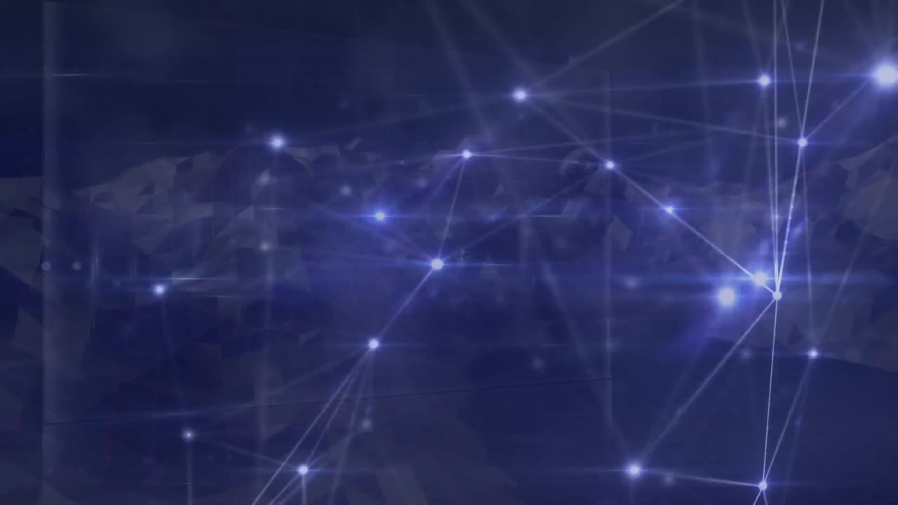 animación de redes de conexiones sobre montañas girando en el fondo