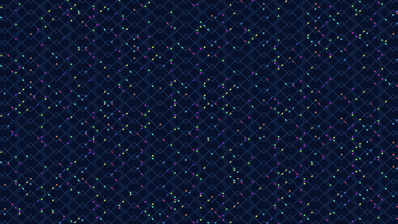 patrón de puntos repetidos de cuadrícula colorida en fondo azul oscuro