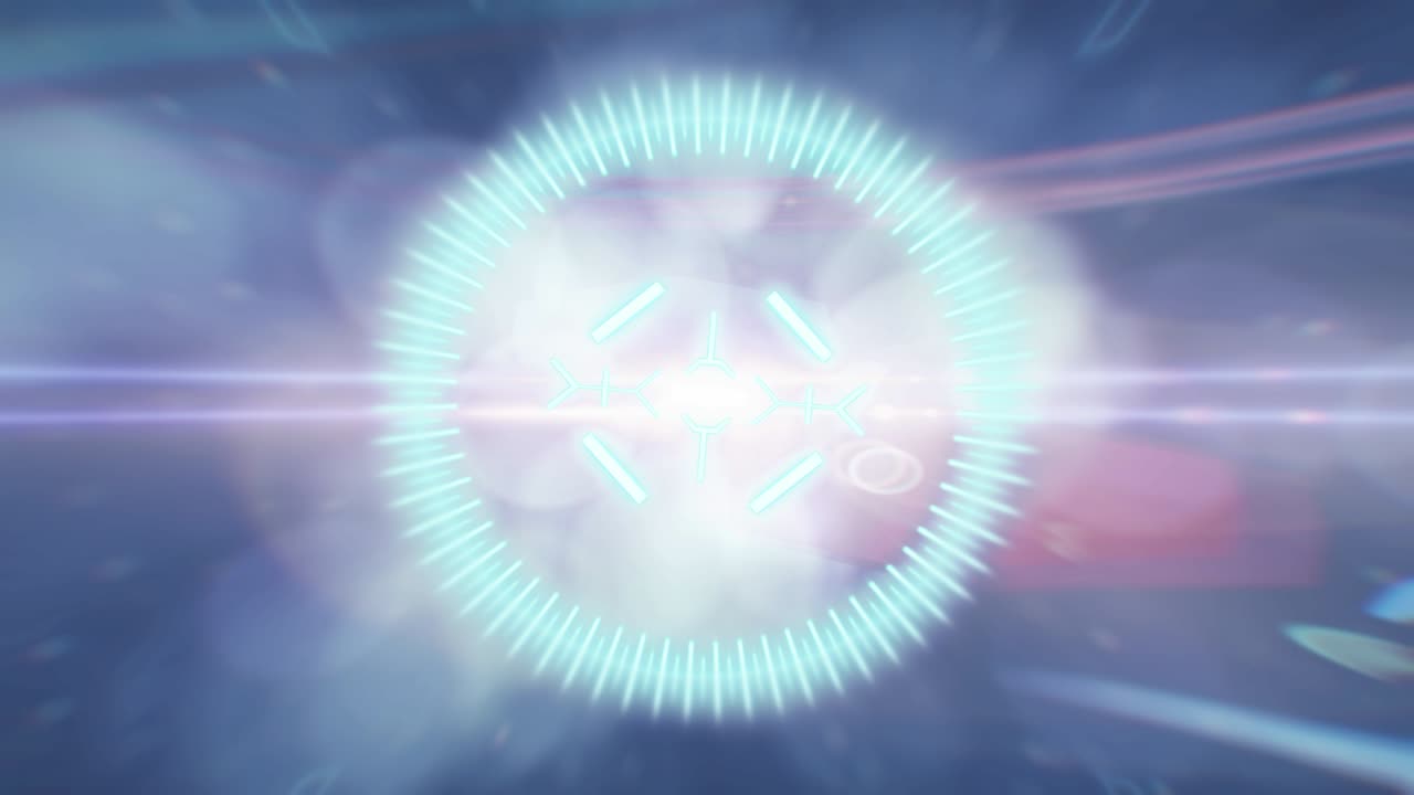 animación en 2d de un objetivo con un fondo de resaltos anamórficos