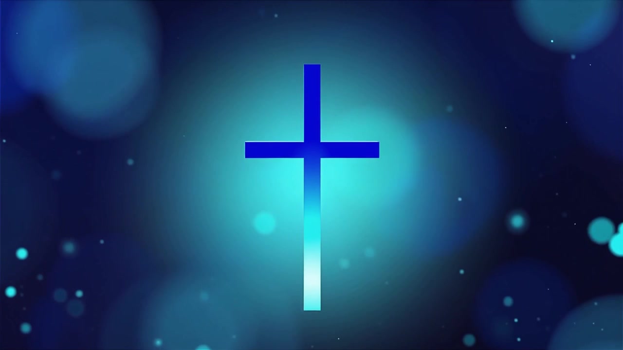 Croce Cristiana Luce Celestiale Sfondo per il Culto.