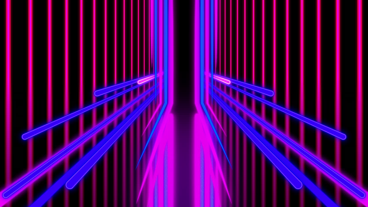 Abstract Futuristic Neon Light Tunnel
