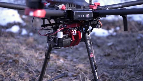 dron en el paisaje de invierno