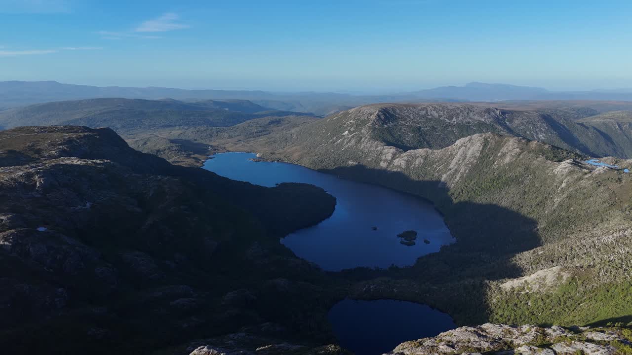 Stunning Aerial View of Dove Lake and Cradle Mountain in Tasmania