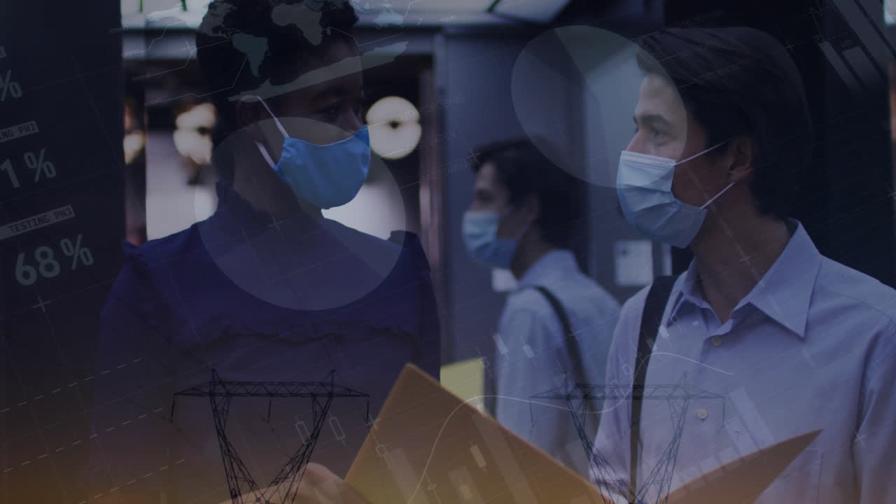 금융 데이터 처리 및 다양한 의사에 대한 기둥의 애니메이션