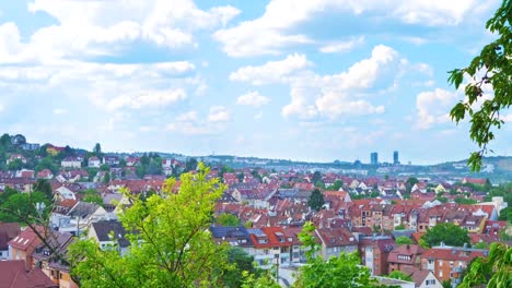 scenic view over the rooftops of stuttgart, town in south germany