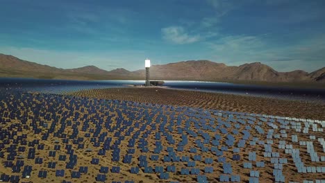 drone aerial over a vast solar power generating facility at primm nevada 2