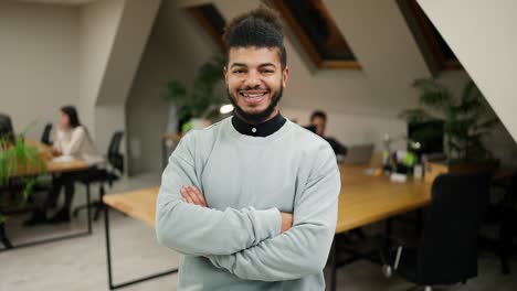 Happy-confident-handsome-smart-young-adult-entrepreneur,-leader,-manager-posing-in-office