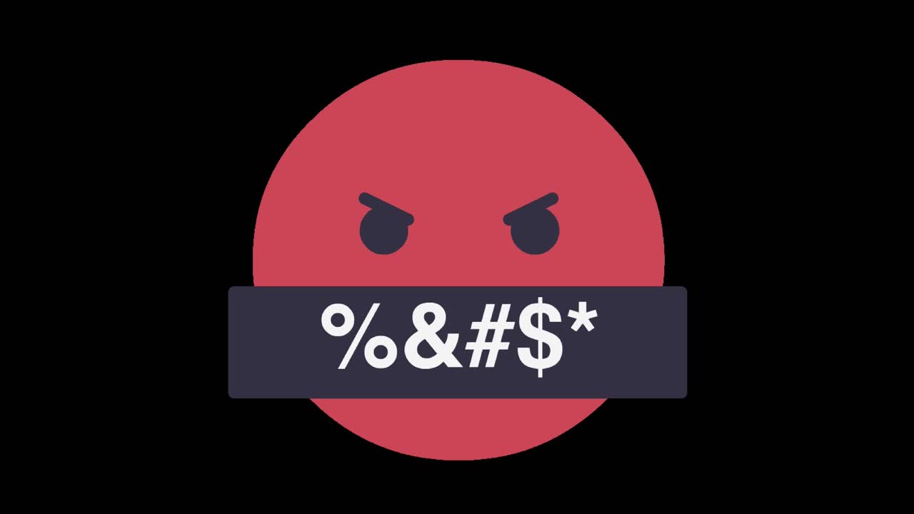 maldición animada emoji emoticono enojado pantalla negra 4k