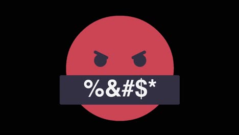 animated cursing emoji angry emoticon black screen 4k