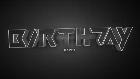 logotipo de la banda de cumpleaños contraste elegante de letras blancas y negras