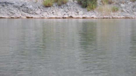 imágenes en cámara superlenta de un lago mientras el agua ondula