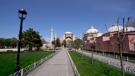 hagia sophia from istanbul at covid-19 pandemic curfew.