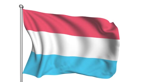 flag of luxembourg in the wind (alpha channel, semi-transparent, loopable)