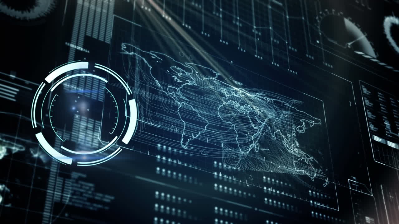 Animation of scope scanning and data processing on screen