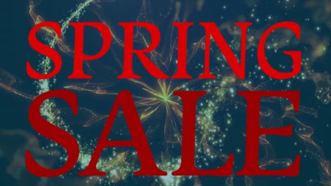 Animation-of-spring-sale-text-in-red-letters-over-shooting-star-in-background