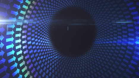 animación de la interfaz digital con flechas brillantes en círculo