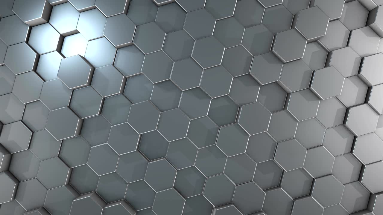 tecnología de movimiento abstracto cromo hexágonos fondo