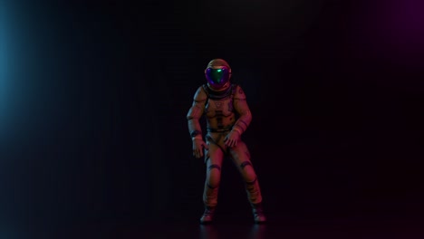 astronaut dancing in neon light