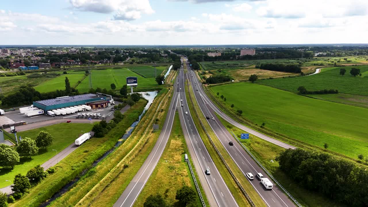 Highway Overpass with Surrounding Landscape