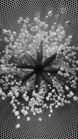 ventilador 3d abstracto con cubos