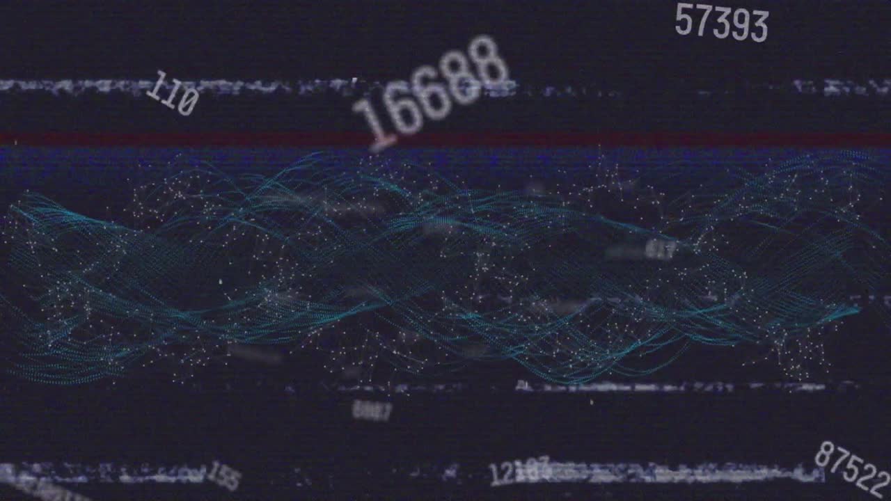 dna 가닥이 회전하고 숫자가 바뀌는 애니메이션