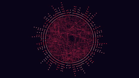 patrón de puntos rojos abstractos con líneas conectadas