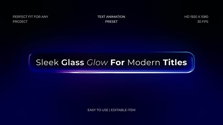 Animated Neon Glass Title Box with Glowing Text Reveal