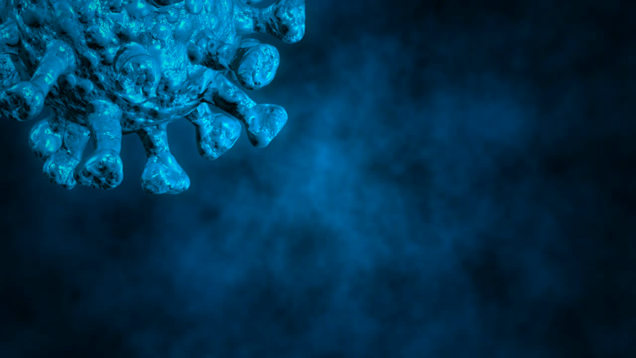 추상적인 코로나 바이러스 이동 바이러스 세포 - 모션 그래픽 (루프)