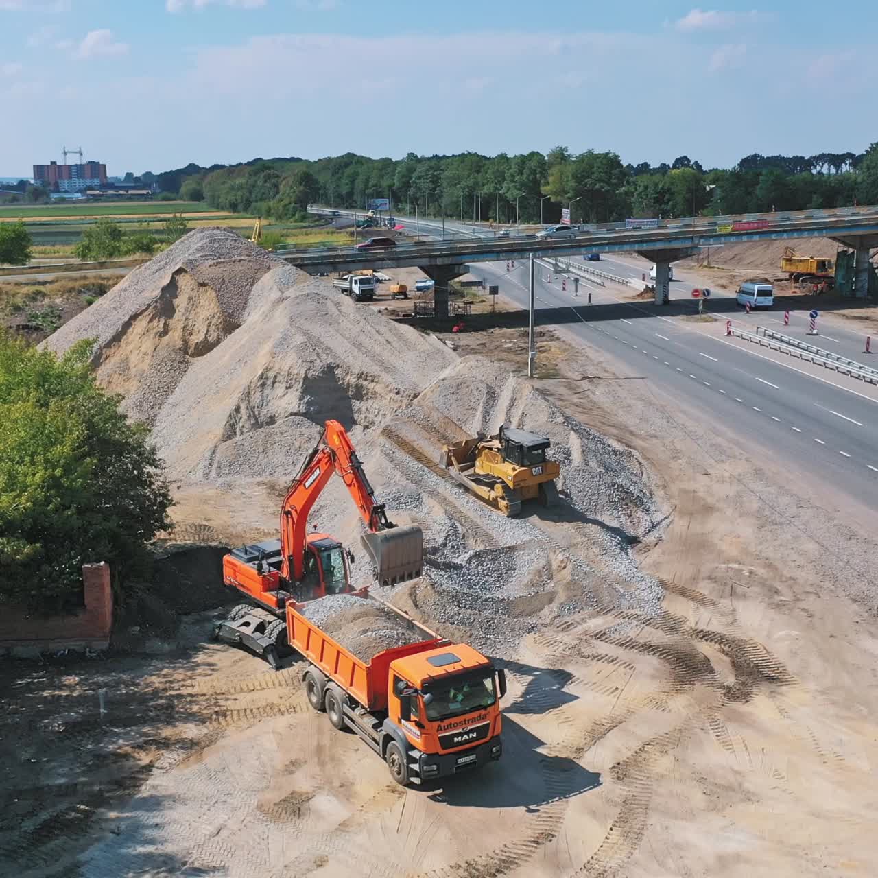 Highway road under construction
