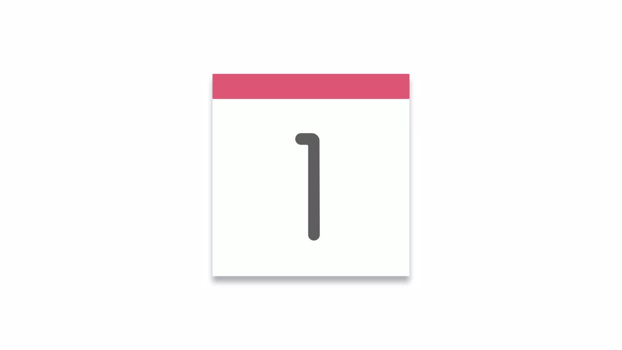 animación de bucle de calendario diario simple y lindo con fondo blanco