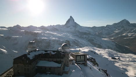 majestic aerial view of gornergrat switzerland