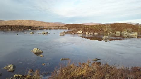 Early-morning-over-Rannoch-Moor,-Scottish-highlands-winter
