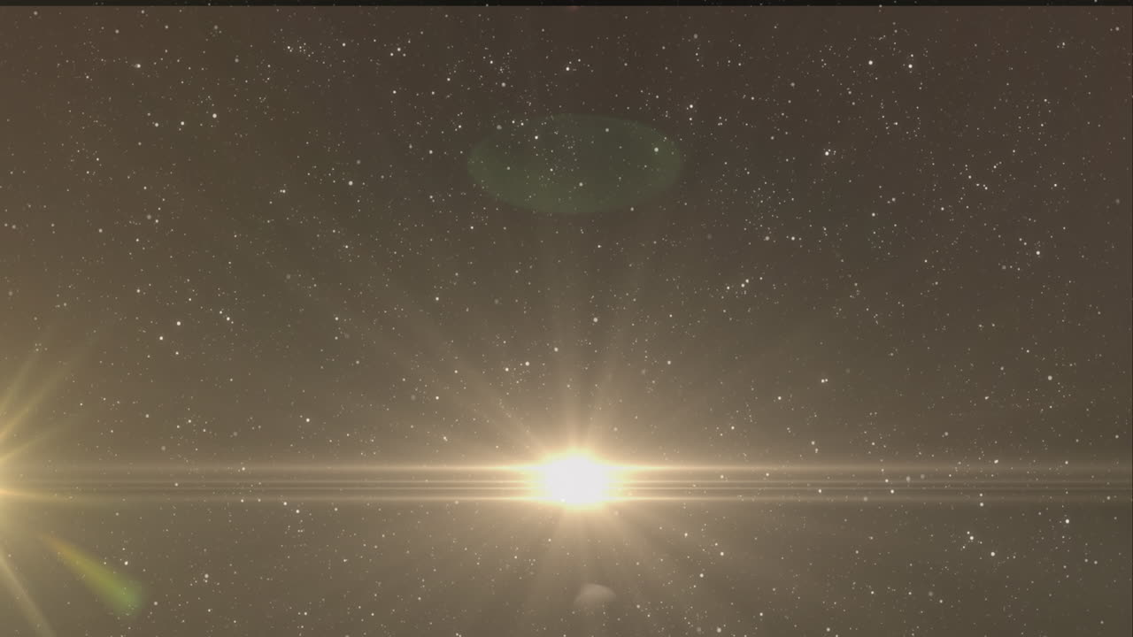 회색 배경에 백색 입자 위에 움직이는 밝은 빛의 점의 애니메이션