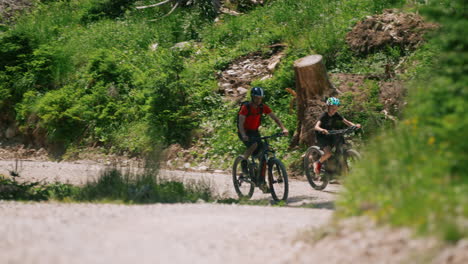 father and son mountain biking adventure
