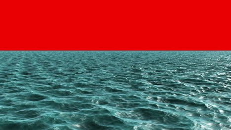 Digitally generated blue ocean moving
